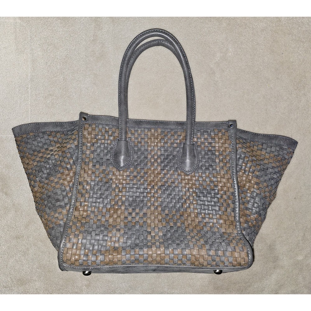26 Basketweave leather crossbody/tote by Shiraleah Chicago